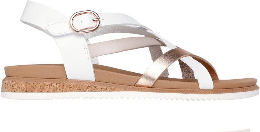 Skechers Desert Kiss Low Peak Rank Dames Sandalen Wit