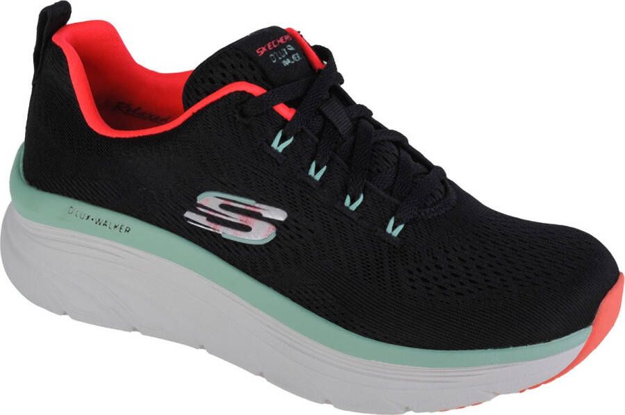 Skechers D'Lux Walker Fresh Finesse 149368-BKMN Vrouwen Zwart Sneakers Sportschoenen