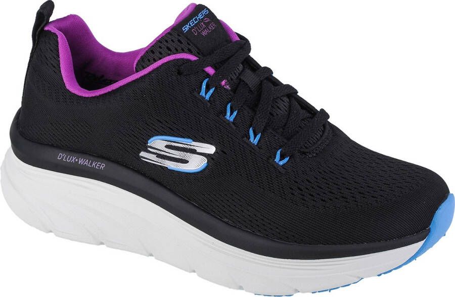 Skechers D'Lux Walker Fresh Finesse 149368-BKPR Vrouwen Zwart Sneakers Sportschoenen