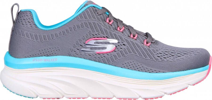 Skechers D'Lux Walker Fresh Finesse 149368-GMLT Vrouwen Grijs Sneakers Sportschoenen