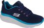 Skechers D'Lux Walker Fresh Finesse 149368-NVTQ Vrouwen Marineblauw Sneakers Sportschoenen - Thumbnail 1