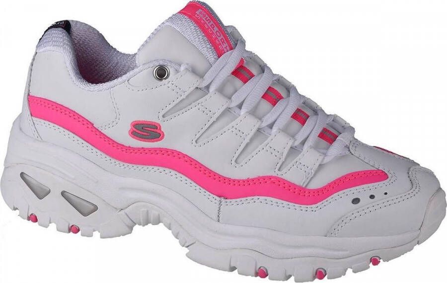 Skechers Energy Over Joy wit roze sneakers dames(13412 WHPK )