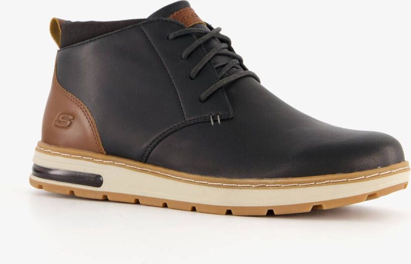 Skechers Evenston Renli leren veterschoenen zwart bruin