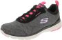 Skechers Flex Appeal 3.0-Steady Energy Dames Sneakers Black Pink - Thumbnail 1