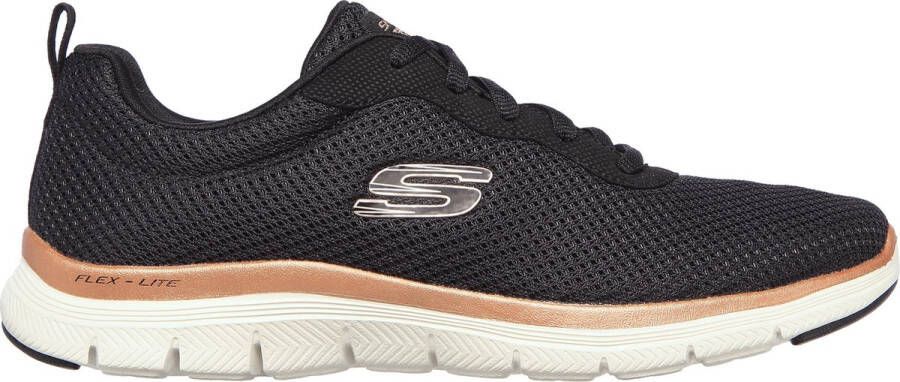 Skechers Flex Appeal 4.0 Brilliant V Dames Sneakers Black Rose Gold