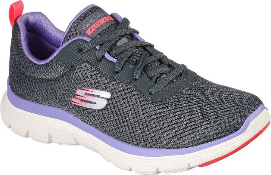 Skechers Flex Appeal 4.0 Sneakers Charcoal Mesh Lavender Trim