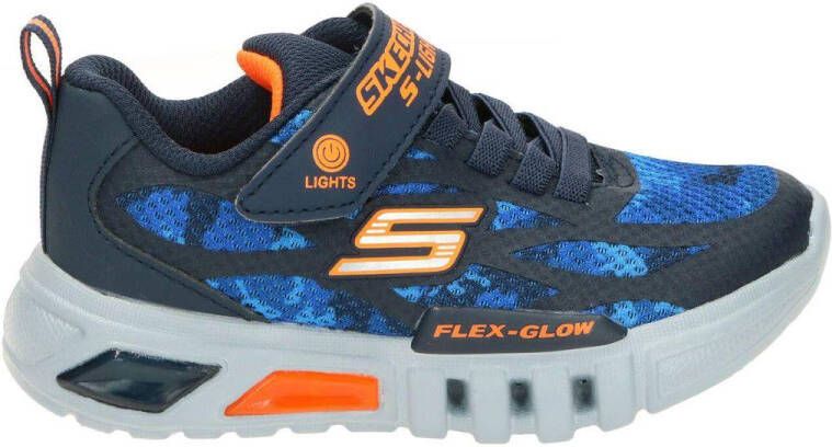 Skechers Flex-Glow Rondler Jongens Sneakers Navy Orange