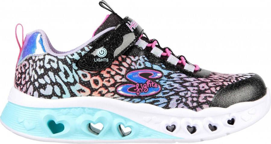 Skechers Kids Sneakers FLUTTER HEART LIGHTS LOVES WILD met felgekleurde zool