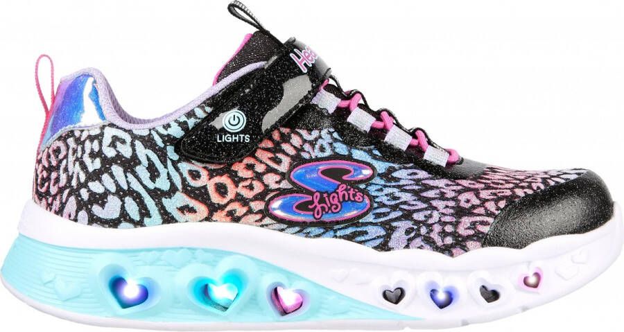 Skechers Kids Sneakers FLUTTER HEART LIGHTS LOVES WILD met felgekleurde zool