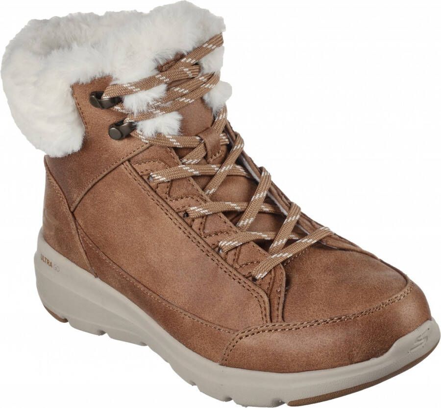 Skechers Glacial Ultra Cozyly Veterboot Vrouwen Bruin Cognac