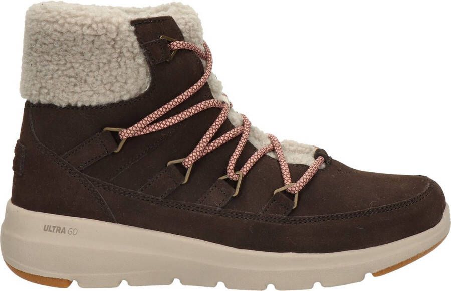 Skechers Glacial Ultra dames veterboot Bruin