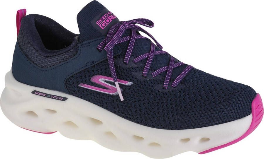 Skechers Go Run Swirl Tech-Dash Charge 128793-NVY Vrouwen Marineblauw Hardloopschoenen