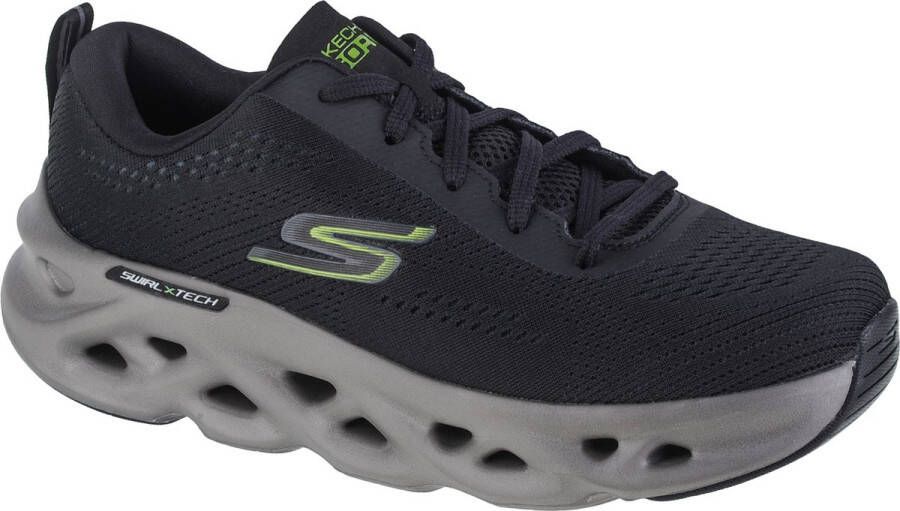 Skechers Go Run Swirl Tech 220303-BKLM Mannen Zwart Hardloopschoenen