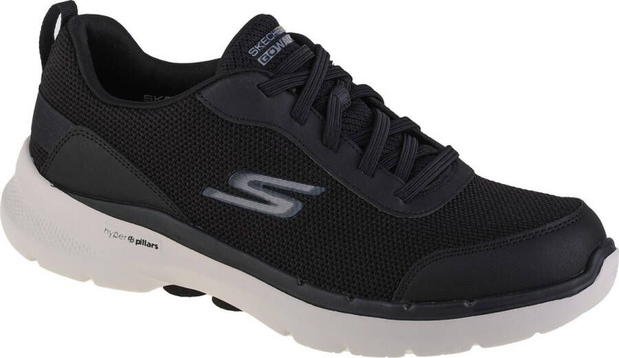Skechers Go Walk 6 Bold Knight 216204-BLK Mannen Zwart Sneakers Sportschoenen