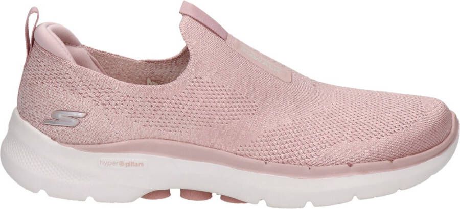 Skechers Go Walk 6 Dames Instappers Lichtroze