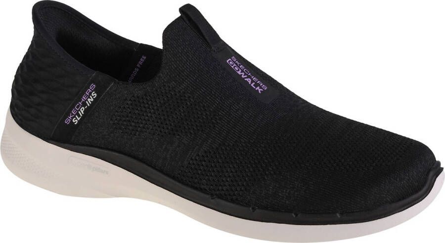 Skechers Go Walk 6 Fabulous View Slip-ins 124569-BKLV Vrouwen Zwart Sneakers Sportschoenen