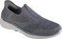 Skechers Go Walk 6 Fabulous View Slip-ins 124569-GRY Vrouwen Grijs Sneakers Sportschoenen - Thumbnail 1