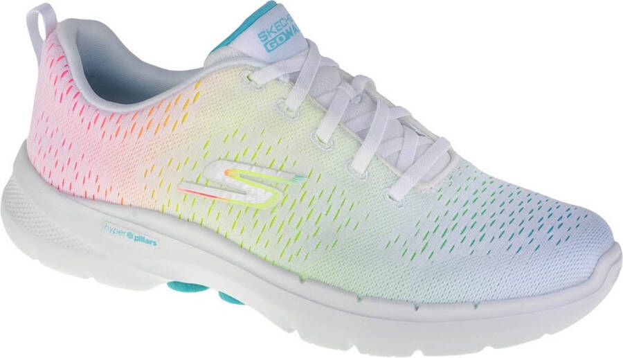 Skechers Go Walk 6 Vibrant Energy 124520-WMLT Vrouwen Wit Sneakers Sportschoenen - Foto 2