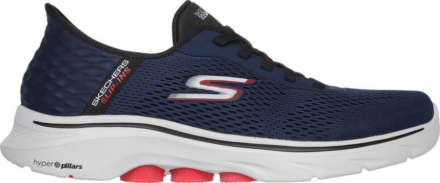 Skechers Go Walk 7 Free Hand 2 Heren Instappers Donkerblauw;Rood