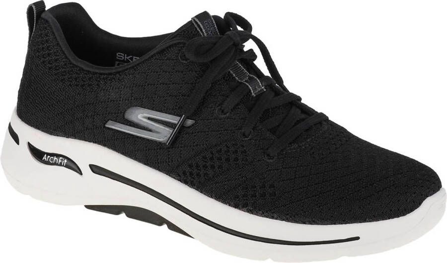 Skechers Go Walk Arch Fit Unify 124403 BKW Vrouwen Zwart Sneakers Sportschoenen