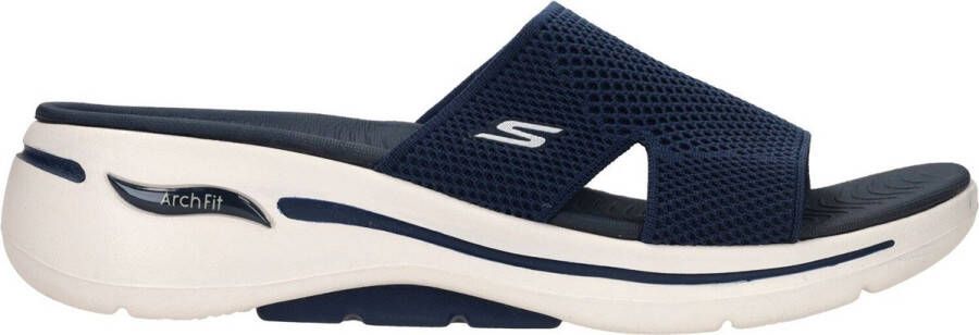 Skechers Go Walk Arch Fit Wort Slipper Vrouwen Blauw Maat