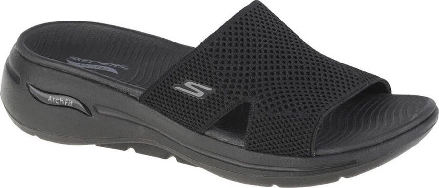 Skechers Go Walk Arch Fit Wort Slipper Vrouwen Zwart