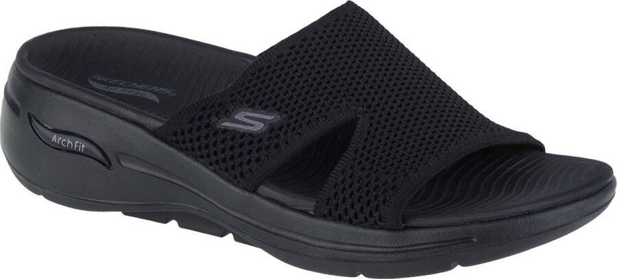 Skechers Go Walk Arch Fit Worthy 140274-BBK Vrouwen Zwart Slippers