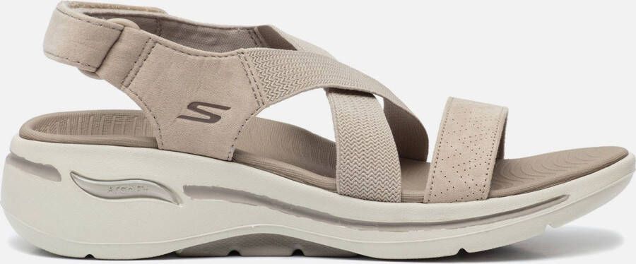 Skechers Go Walk Arch Fit Zandal Tre Dames Sandalen Taupe