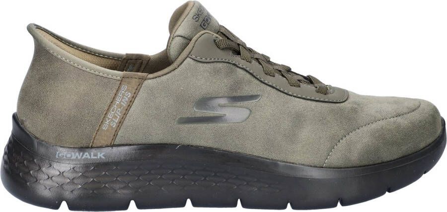 Skechers Go Walk Flex Hands Free Slip-In heren sneaker Kaki