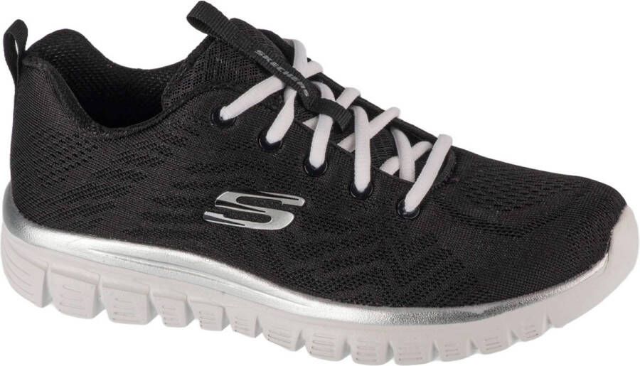 Skechers Graceful Get Connected 12615-BKW Vrouwen Zwart Sneakers