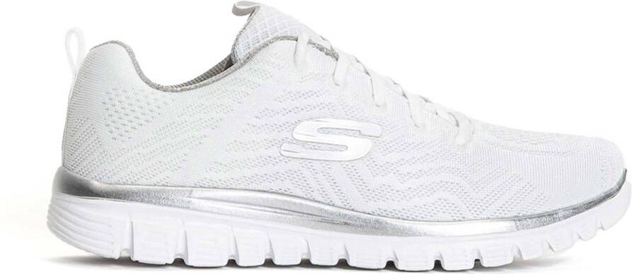 Skechers Sport Dames GRACEFUL GET CONNECTED Sneakers Dames wit zilver