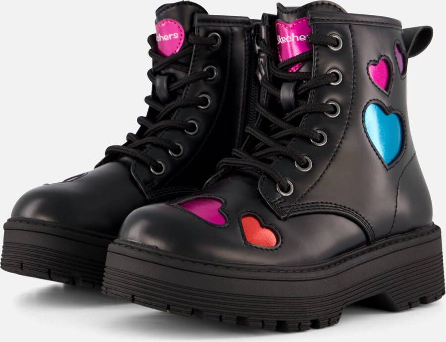 Skechers Gravlen Hi Metallic Heart Meisjes Laarzen Zwart - Foto 2
