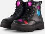Skechers Gravlen Hi Metallic Heart Meisjes Laarzen Zwart - Thumbnail 2