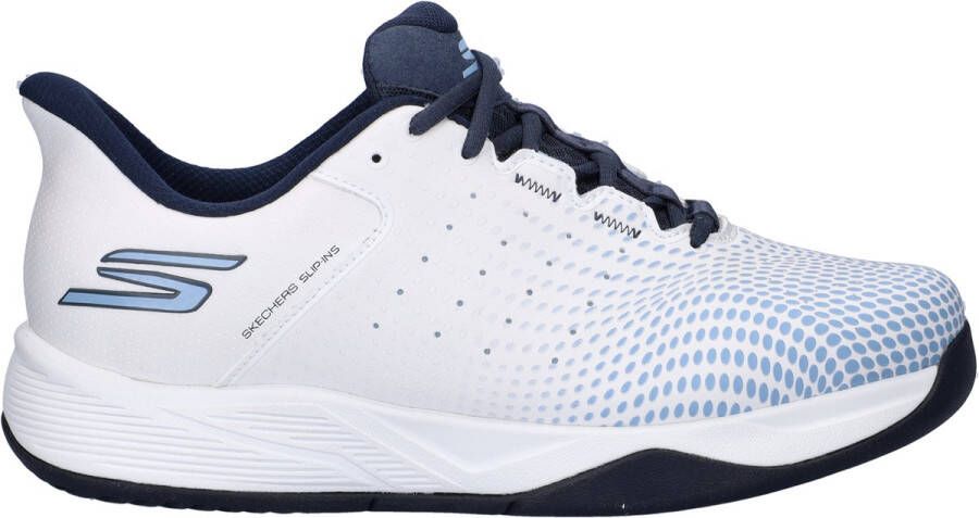 Skechers Hands Free Slip-Ins Arch Fit Viper Court Road heren sneaker Wit blauw