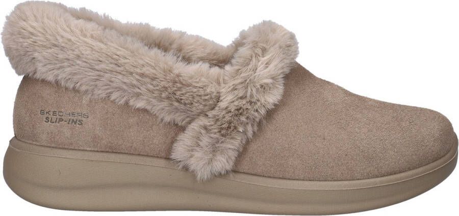Skechers Hands Free Slip-Ins Cozy Escape dames pantoffels Taupe