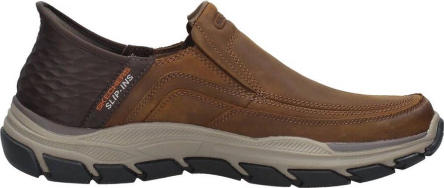 Skechers Bruin Leren Textiel Instapper met Comfortabel Voetbed Brown Heren - Foto 10