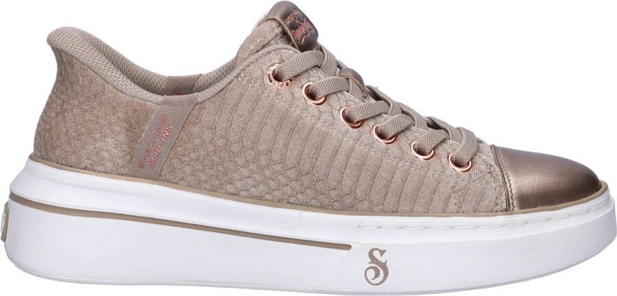 Skechers Hands Free Slip-Ins Velvet Snoop dames instapschoen Taupe