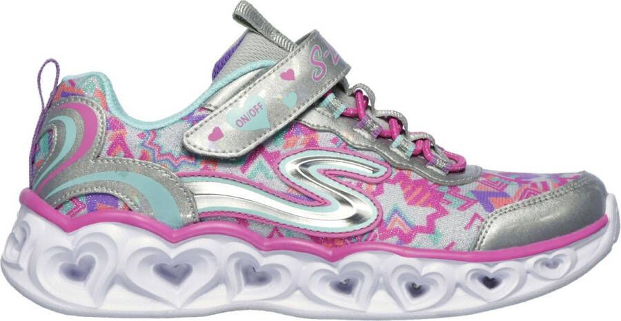 Skechers heart lights sneakers zilver kinderen