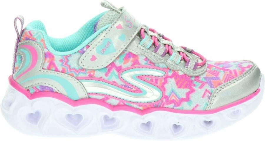 Skechers Heart Lights Meisjes Sneakers Zilver