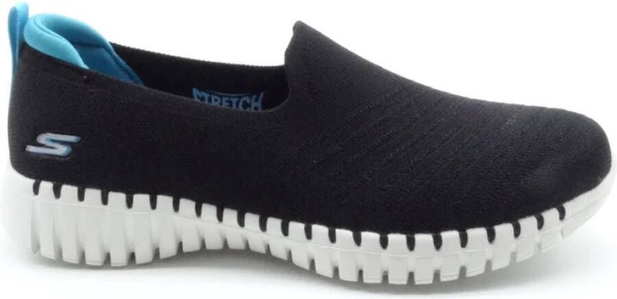Skechers GO WALK Smart Sunday Brunch Dames Slip-On Sneakers Schoenen Zwart 124315-BKTQ