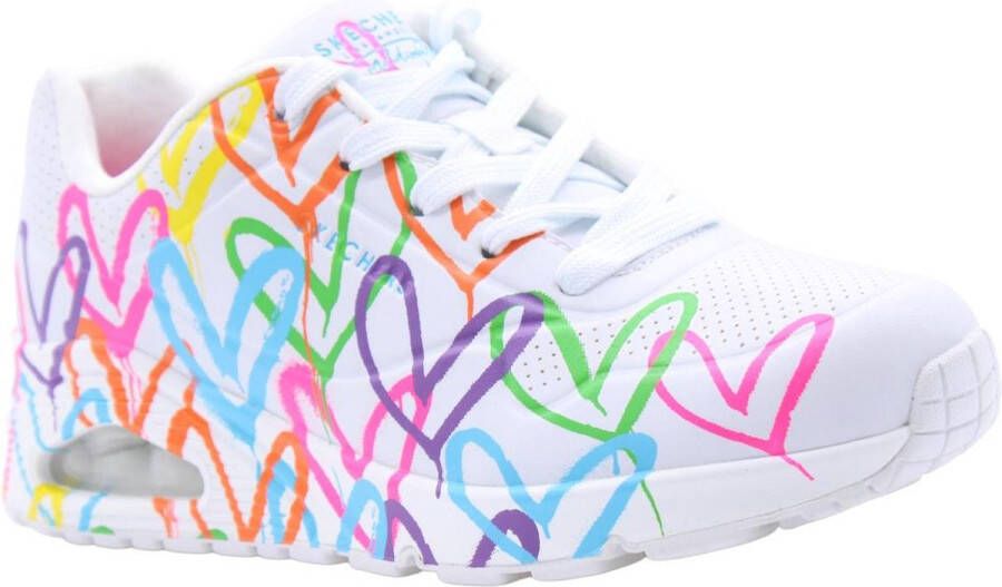 Skechers Sneakers UNO HIGHLIGHT LOVE vrijetijdsschoen lage schoen veterschoen met hartjes-print - Foto 3