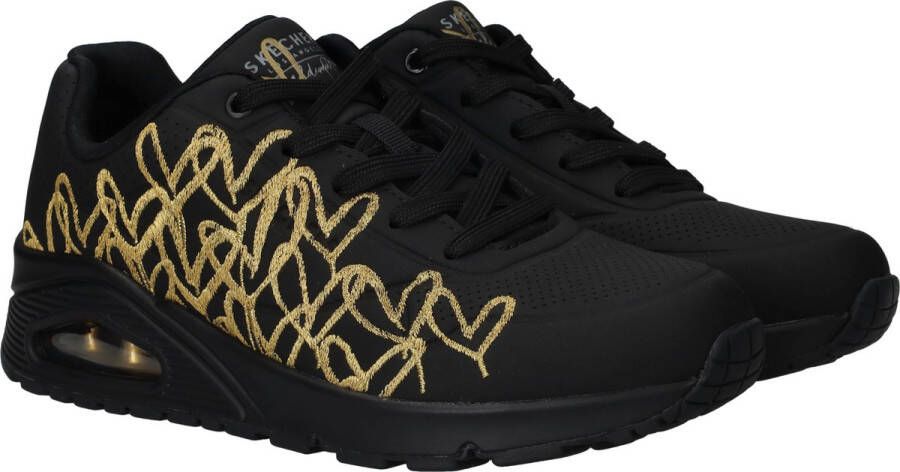 Skechers Sneakers UNO-GOLDEN HEART Vrijetijdsschoen veterschoen met gouden mylar borduursels