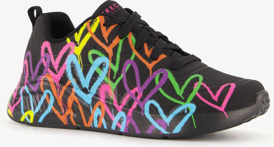 Skechers JGoldcrown: Uno Lite Heart of Hearts Zwart Extra comfort Memory Foam