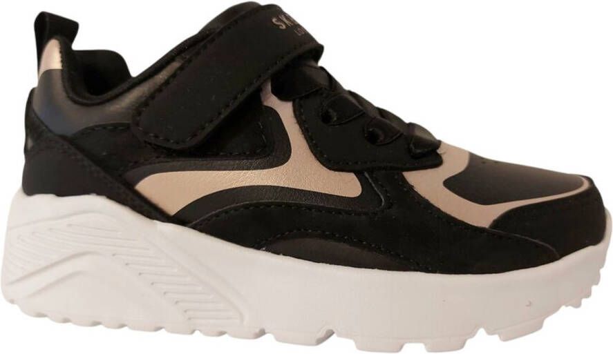 Skechers klittenbandschoen 310380L BKRG Uno Lite Metallic Burst Zwart Rose Goud