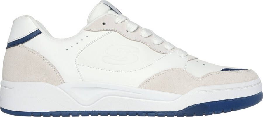 Skechers Lage Lifestyle Veterschoen met Blauwe Accenten White Heren