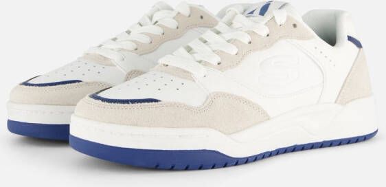 Skechers Lage Lifestyle Veterschoen met Blauwe Accenten White Heren