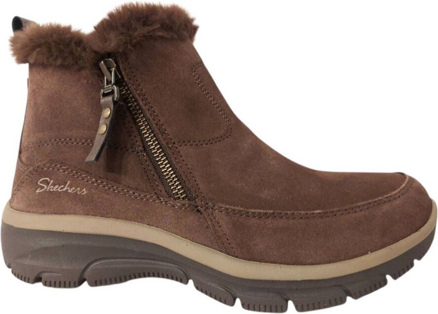Skechers Korte Laars 167862 CHOC Easy Going Cool Zip Chocolate Donkerbruin