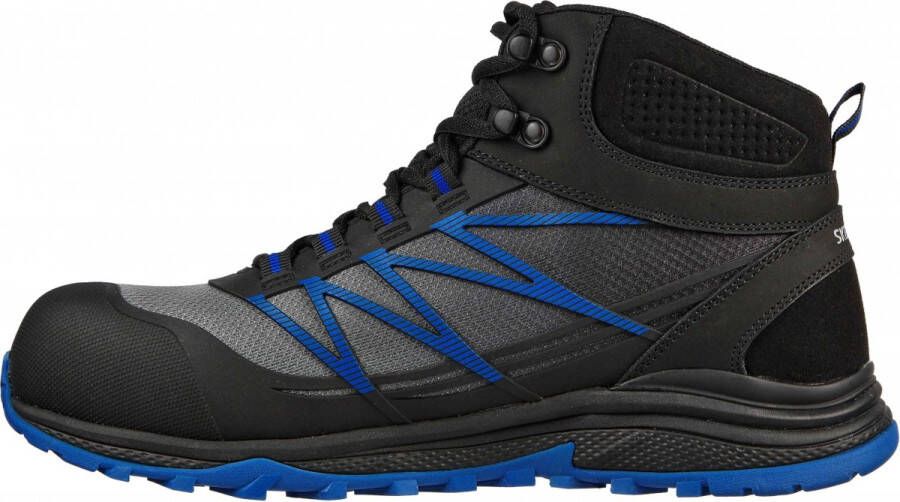 Skechers Lace up sneaker Boot with Composite safety Toe Black Blue