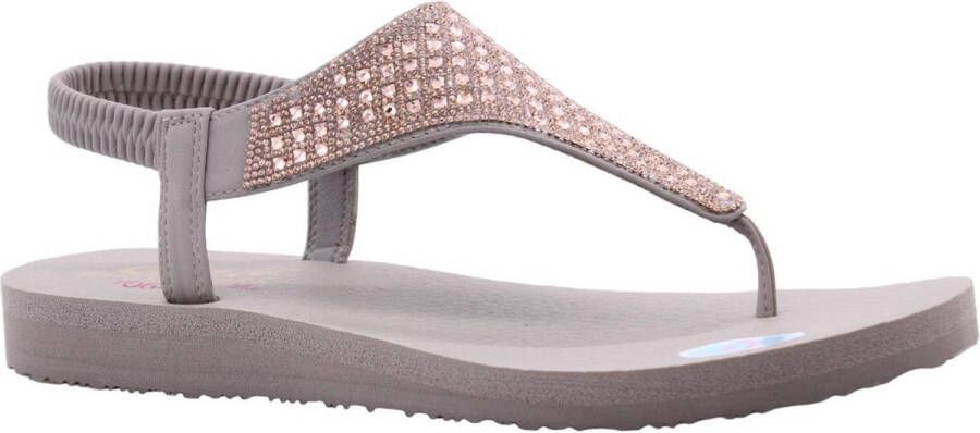 Skechers Meditation Rockstar VEGAN Slipper Vrouwen Taupe