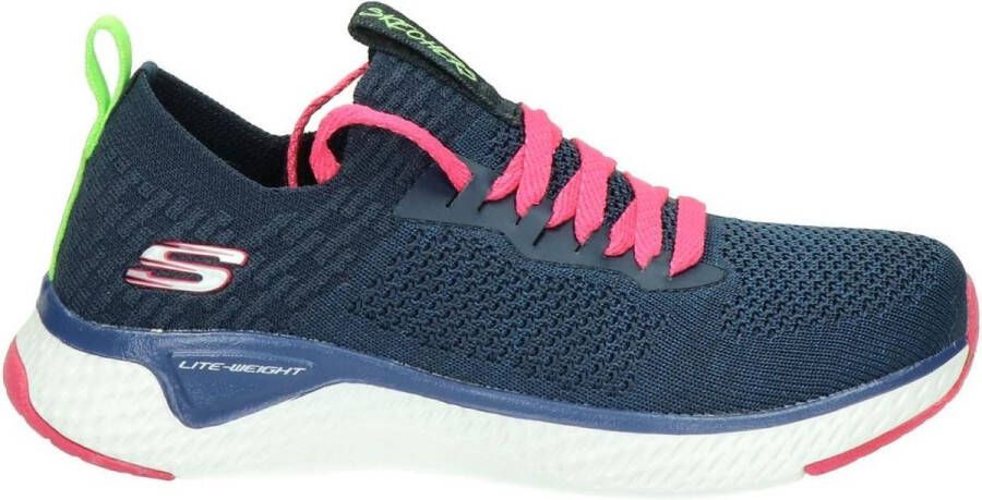 Skechers Solar Fuse ILY donkerblauw roze sneakers kids (996475L NVMT)